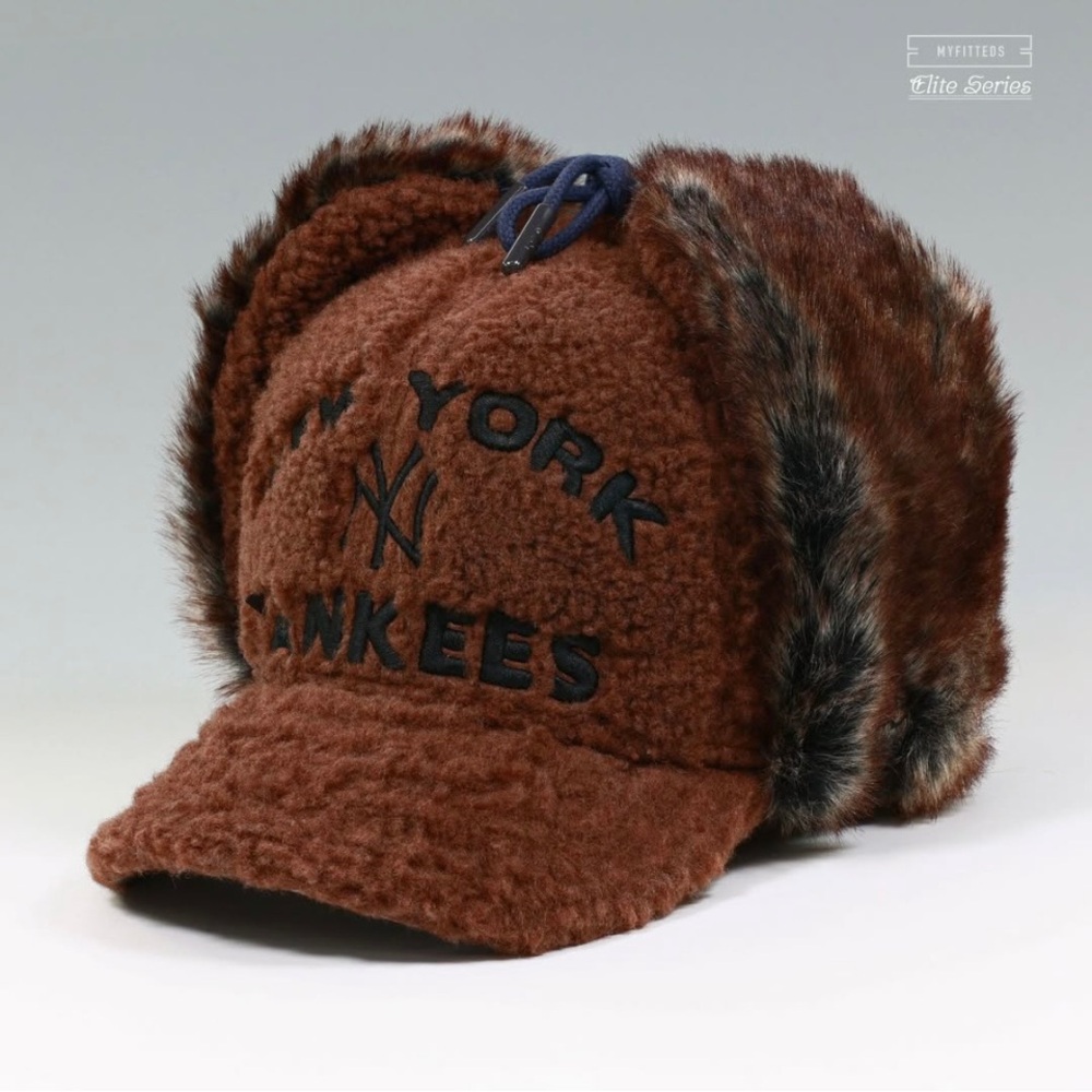 Myfitteds New York Yankees sherpa fur dog ear 2009 World Series size 7 1/4 bran